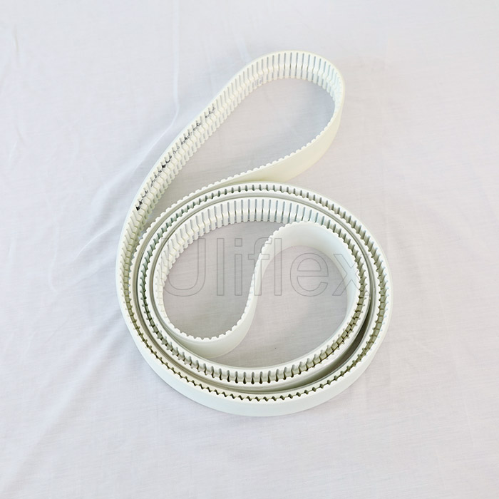 Polyurethane Automotive Timing Belt, with V-shape guiding bar in the middle of the belt